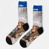 Gepersonaliseerde Fun Novelty Foto en Tekst Sjablo Sokken (Links)