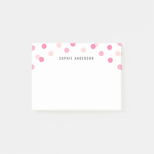 Gepersonaliseerde Fun Pink Confetti Post-it® Notes (Voorkant)