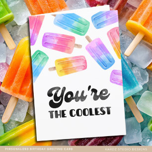Gepersonaliseerde Fun Popsicle Kids Verjaardag Kaa Bedankkaart