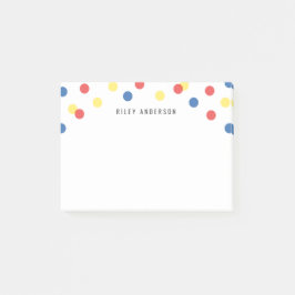 Gepersonaliseerde Fun Red Blue Yellow Confetti Post-it® Notes
