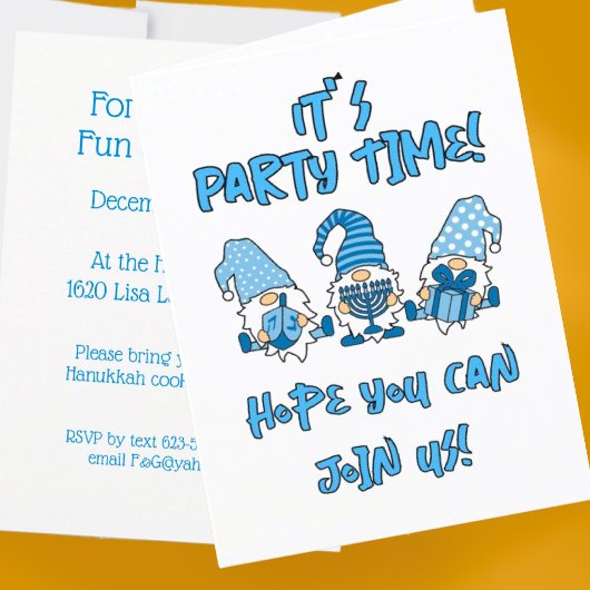 Gepersonaliseerde Fun Schattigee Hanukkah Gnomes Bedankkaart