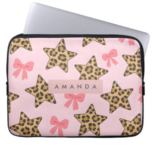 Gepersonaliseerde Fun Tiger Print Star Pattern Laptop Sleeve