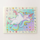 Gepersonaliseerde Fun Unicorn Detective Object Hun Legpuzzel (Horizontaal)
