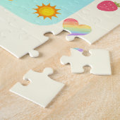 Gepersonaliseerde Fun Unicorn Detective Object Hun Legpuzzel (Zijkant)