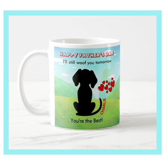 Gepersonaliseerde Fun Vaderdag Gift Dog Dad Koffiemok