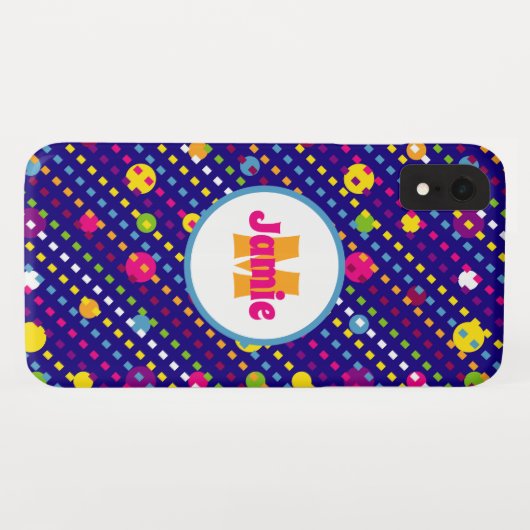 Gepersonaliseerde Funky Circles, Dashes Patroon Ma Case-Mate iPhone Case (Achterkant (horizontaal))