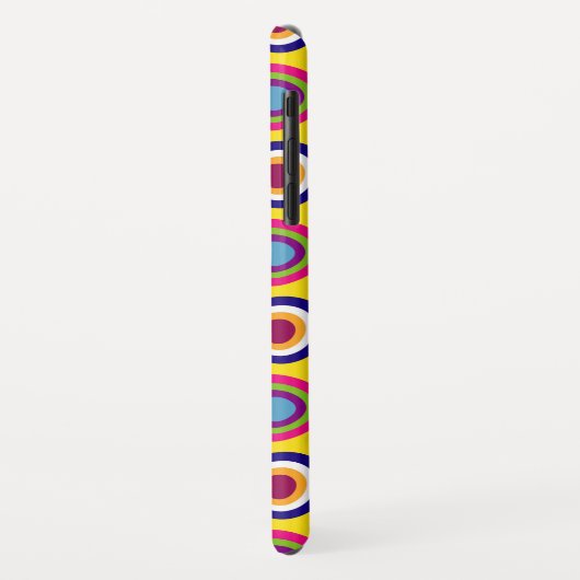 Gepersonaliseerde Funky Circles Pattern on Yellow Case-Mate iPhone Case (Achterkant/links)