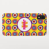 Gepersonaliseerde Funky Circles Pattern on Yellow Case-Mate iPhone Case (Achterkant (horizontaal))