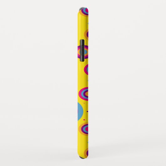 Gepersonaliseerde Funky Circles Pattern on Yellow  Case-Mate iPhone Case (Achterkant/rechts)