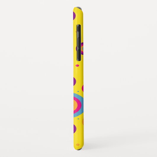 Gepersonaliseerde Funky Circles Pattern on Yellow  Case-Mate iPhone Case (Achterkant/links)