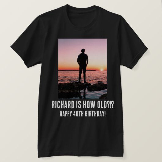 Gepersonaliseerde Funny 40th Milestone Birthday T- T-shirt (Design voorkant)