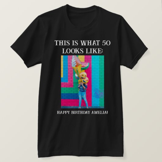 Gepersonaliseerde Funny 50th Milestone Birthday T- T-shirt (Design voorkant)