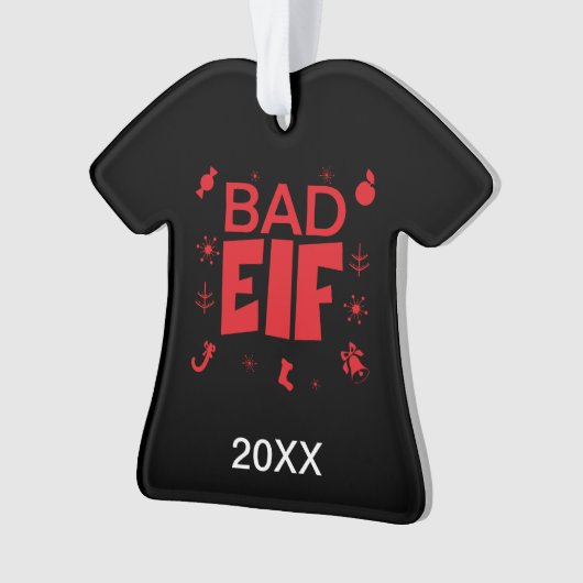 Gepersonaliseerde Funny Bad Elf Kerstmis Ornament (voorkant)