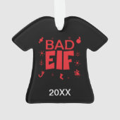 Gepersonaliseerde Funny Bad Elf Kerstmis Ornament (achterkant)