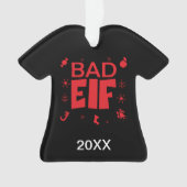 Gepersonaliseerde Funny Bad Elf Kerstmis Ornament (voorkant)