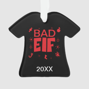 Gepersonaliseerde Funny Bad Elf Kerstmis Ornament
