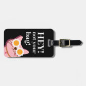Gepersonaliseerde Funny Black Cat Bagagelabel (Voorkant horizontaal)
