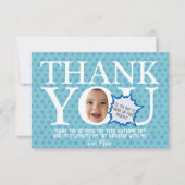 Gepersonaliseerde Funny boy's verjaardag | 4 foto Bedankkaart (Voorkant)