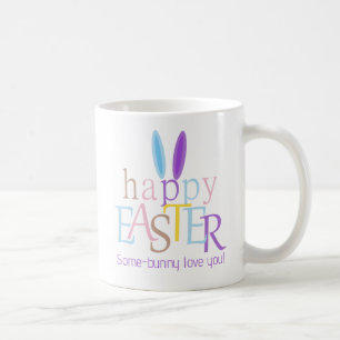 Gepersonaliseerde Funny Bunny Happy Easter Lila Pa Koffiemok