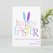Gepersonaliseerde Funny Bunny Happy Easter Wish Pa Feestdagenkaart (Staand voorkant)