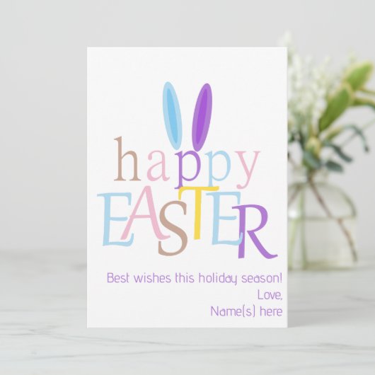 Gepersonaliseerde Funny Bunny Happy Easter Wish Pa Feestdagenkaart (Staand voorkant)