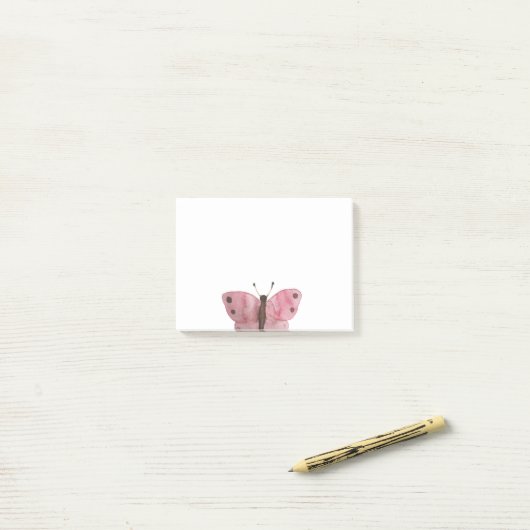 Gepersonaliseerde Funny Butterfly Cartoon Post-it® Notes (Op bureau)