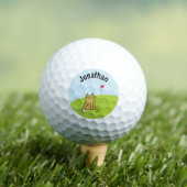 Gepersonaliseerde Funny Cartoon Cat Golf Joke Golfballen (Insitu Shirt)