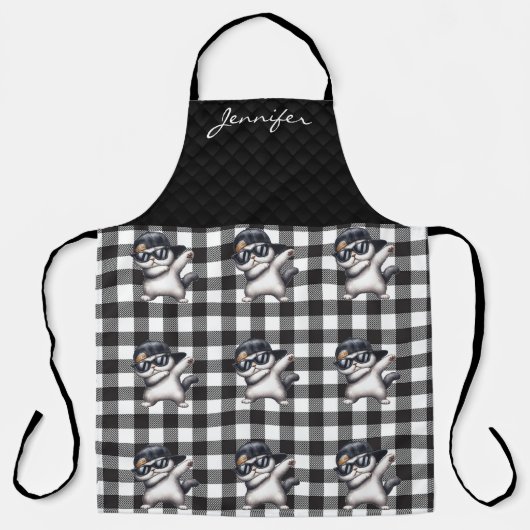 Gepersonaliseerde Funny Cat All-Over Print Schort (Voorkant)