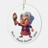 Gepersonaliseerde Funny Chancla Survivor Navidad Keramisch Ornament (Links)