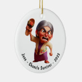 Gepersonaliseerde Funny Chancla Survivor Navidad Keramisch Ornament (Rechts)