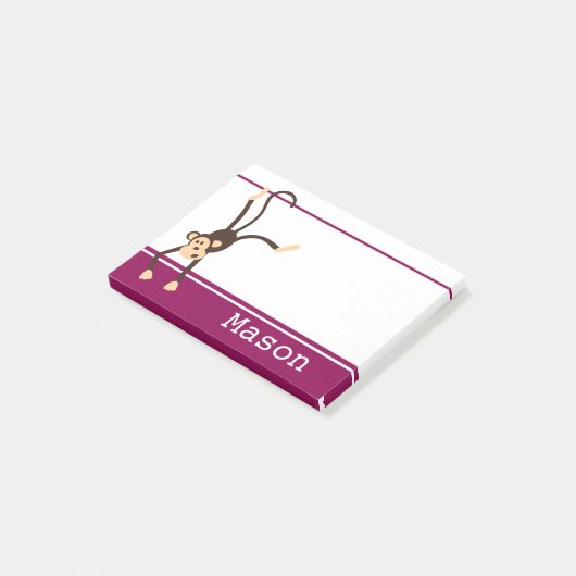 Gepersonaliseerde Funny Cheeky Monkey Post-it® Notes (Schuin)