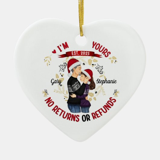 Gepersonaliseerde Funny Couple Ornament I'm Yours (Voorkant)