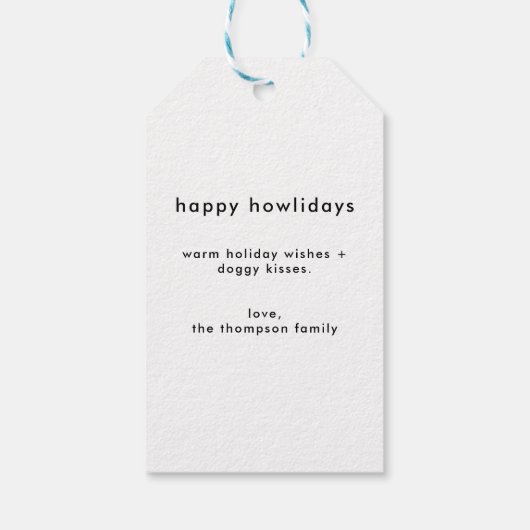 Gepersonaliseerde Funny Dog Afbeelding Christmas F Cadeaulabel (Achterkant)