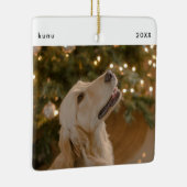 Gepersonaliseerde Funny Dog Afbeelding Christmas F Keramisch Ornament (Rechts)