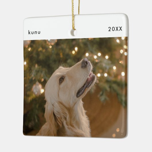 Gepersonaliseerde Funny Dog Afbeelding Christmas F Keramisch Ornament (Links)