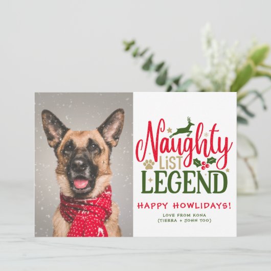 Gepersonaliseerde Funny Dog Christmas Schattigee F Feestdagenkaart (Staand voorkant)