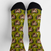 Gepersonaliseerde Funny Dog Photo Paw Print Sokken (Top)