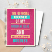 Gepersonaliseerde Funny Doodles Roze Script Typogr Notitieboek