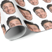gepersonaliseerde Funny Face Photo Verjaardagscade Cadeaupapier (Rol Hoek)