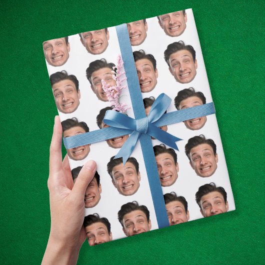 gepersonaliseerde Funny Face Photo Verjaardagscade Cadeaupapier