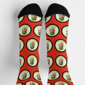 Gepersonaliseerde Funny Face Red Foto Sokken (Top)
