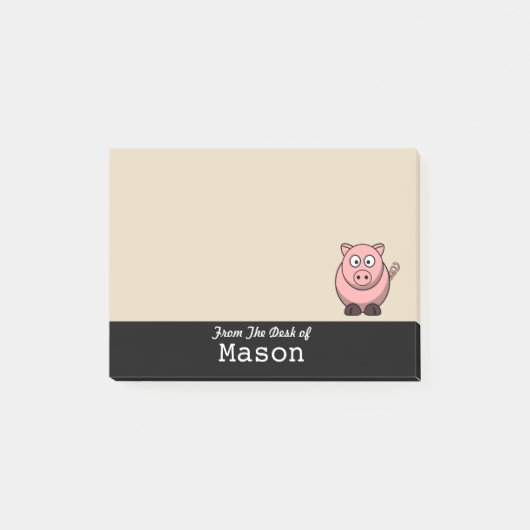 Gepersonaliseerde Funny Fat Pink Pig Post-it® Notes (Voorkant)