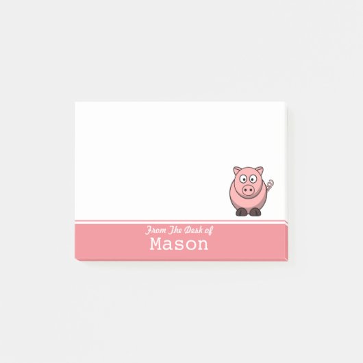 Gepersonaliseerde Funny Fat Pink Pig Post-it® Notes (Voorkant)