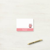 Gepersonaliseerde Funny Fat Pink Pig Post-it® Notes (Op bureau)