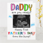 Gepersonaliseerde Funny First Fathers Day van Bump Kaart (Gele Bloem)