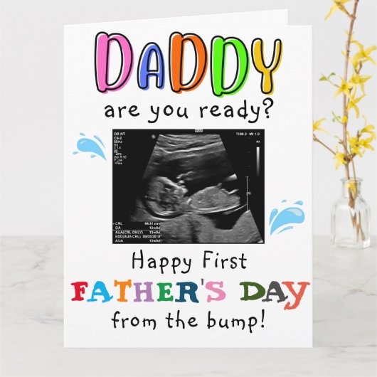 Gepersonaliseerde Funny First Fathers Day van Bump Kaart (Gele Bloem)