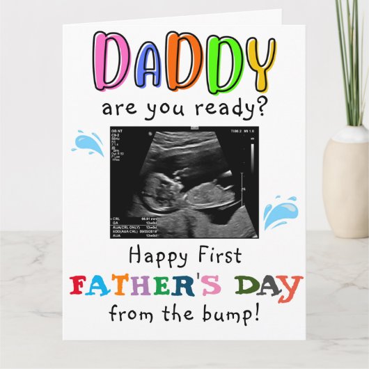 Gepersonaliseerde Funny First Fathers Day van Bump Kaart (Voorkant)