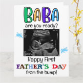 Gepersonaliseerde Funny First Fathers Day van Bump Kaart (Gele Bloem)