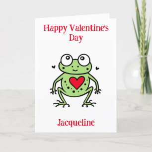 Gepersonaliseerde Funny Frog Valentijn Kaart
