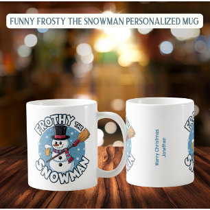 Gepersonaliseerde Funny Frosty de Sneeuwman Mok
